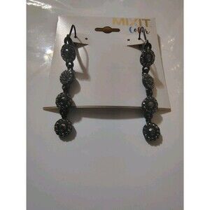 Mixit Color Black Drop Dangle  Earrings Approx 2"